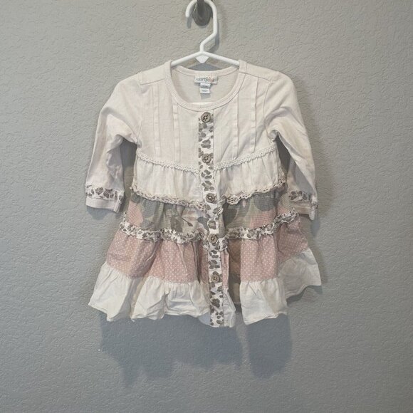 Naartjie Kids Girls Dress 12-18 Months pink long sleeve boho multicolor - Picture 2 of 9